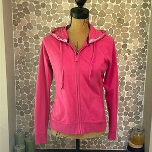 Pink zip up hoodie – size large